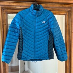 The North Face Teal and Black Quilted Jacket